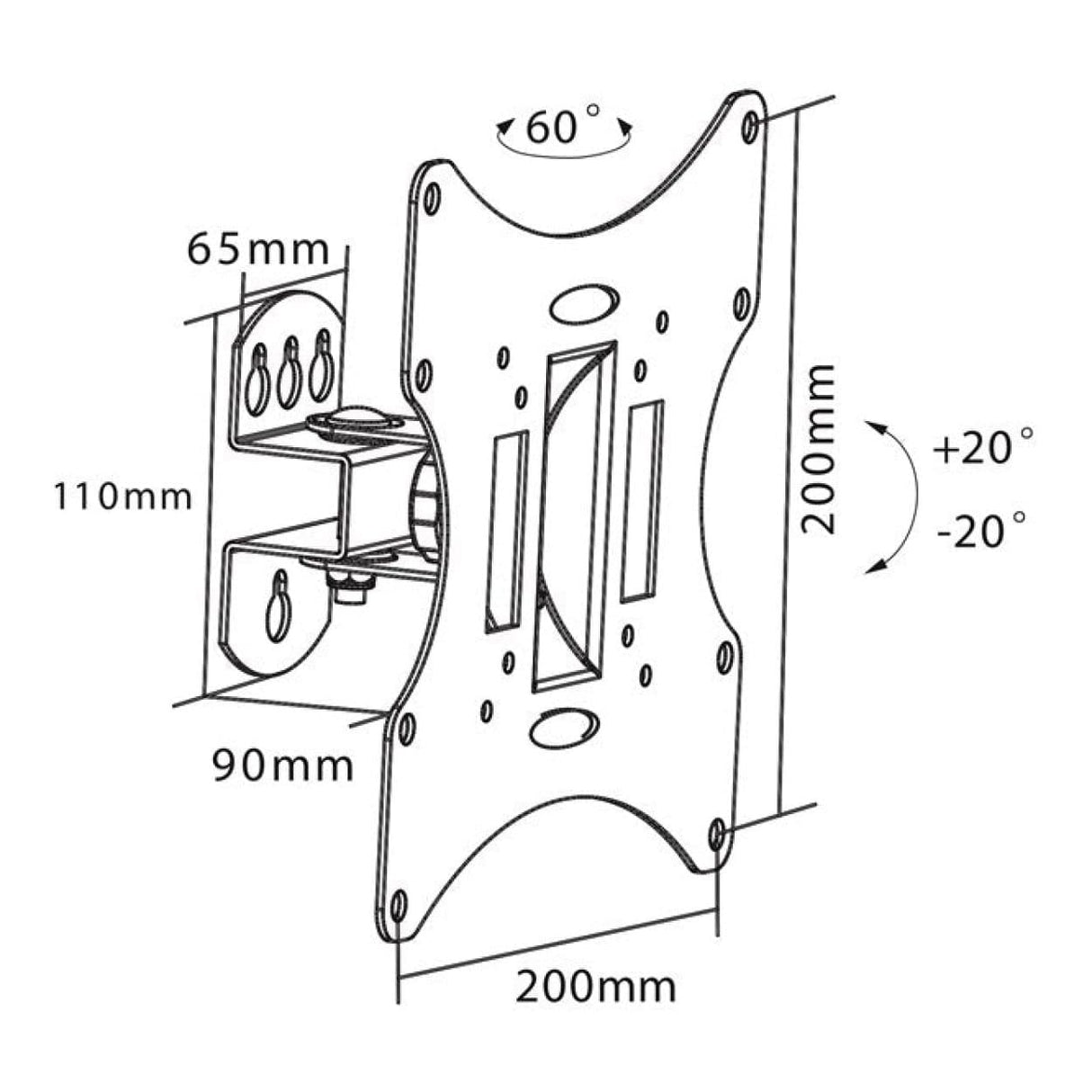 Goobay 23-inch to 42-inch Basic Fixed Tilt and Swivel TV Wall Mount 51893