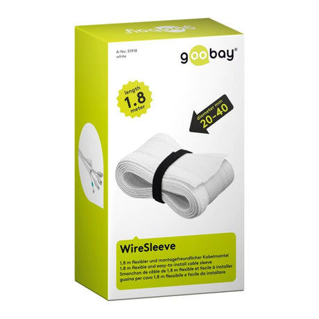Goobay 1.8m Wire Sleeve Cable Guide White 51918