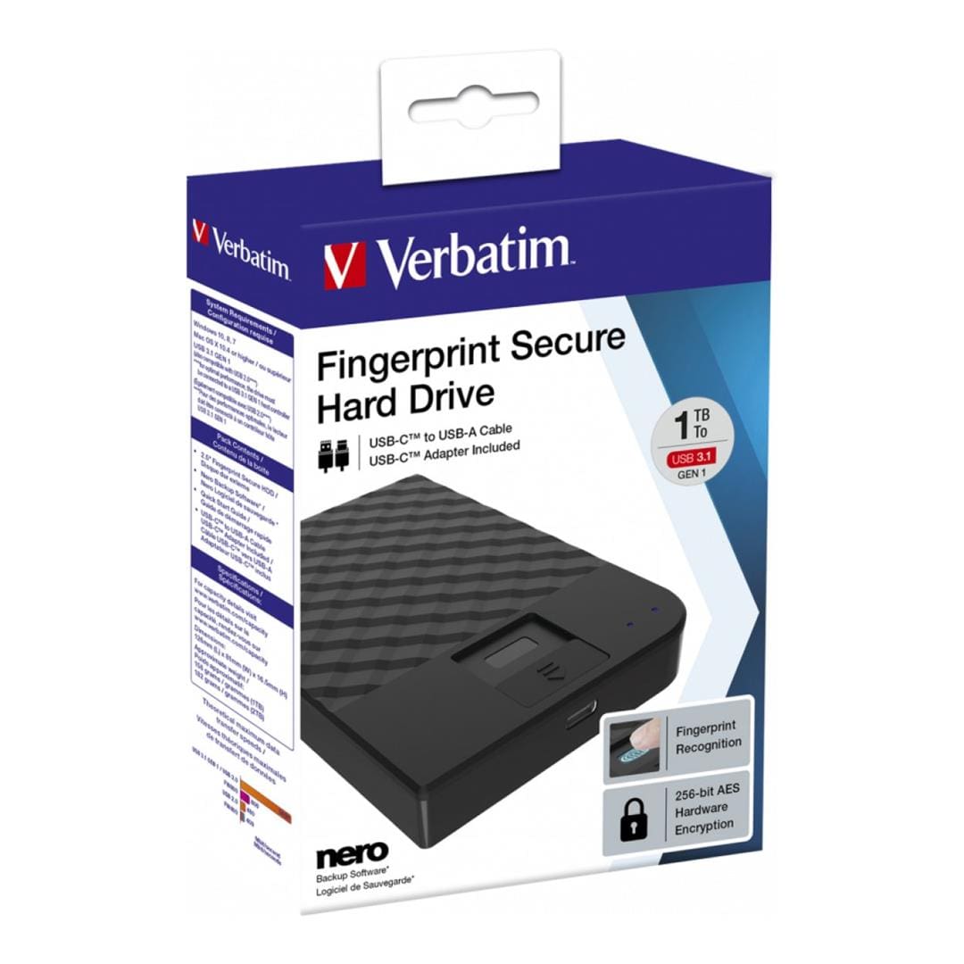 Verbatim 53650 Fingerprint Secure 1TB External HDD – FirstShop