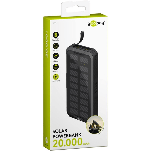 Goobay 20 000 mAh Outdoor Power Bank with Solar 53934