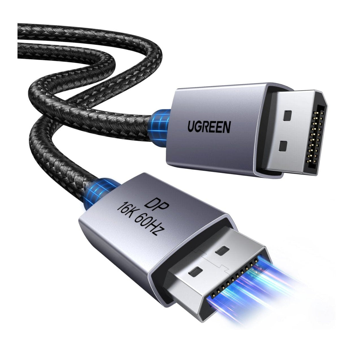 Ugreen 1m DP131 DisplayPort 2.1 Braided Cable Black and Grey 55567