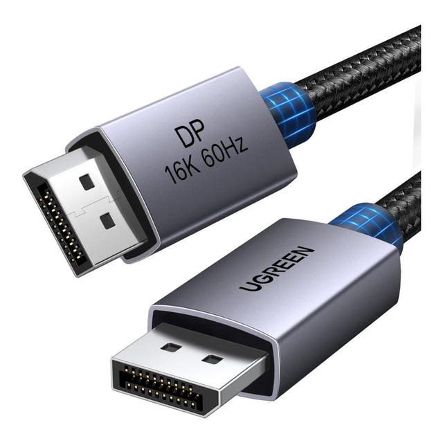 Ugreen 1m DP131 DisplayPort 2.1 Braided Cable Black and Grey 55567