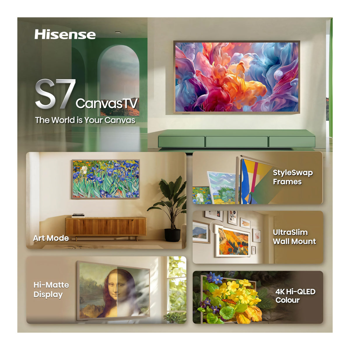 Hisense Class S7 CanvasTV 55-inch 4K UHD Wi-Fi Smart TV 55S7S