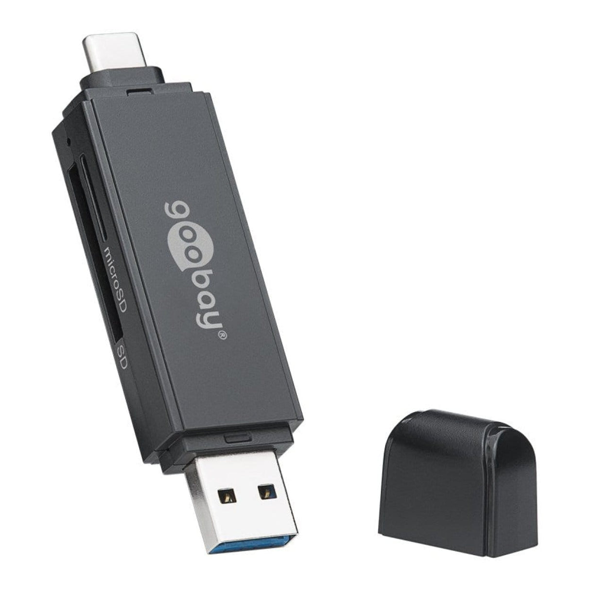 Goobay USB 3.0 and USB-C 2-in-1 Card Reader 58261