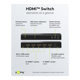 Goobay 4K 60Hz 4-to-1 with Audio Output HDMI Switch 58490