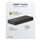 Goobay 4K 60Hz 4-to-1 with Audio Output HDMI Switch 58490