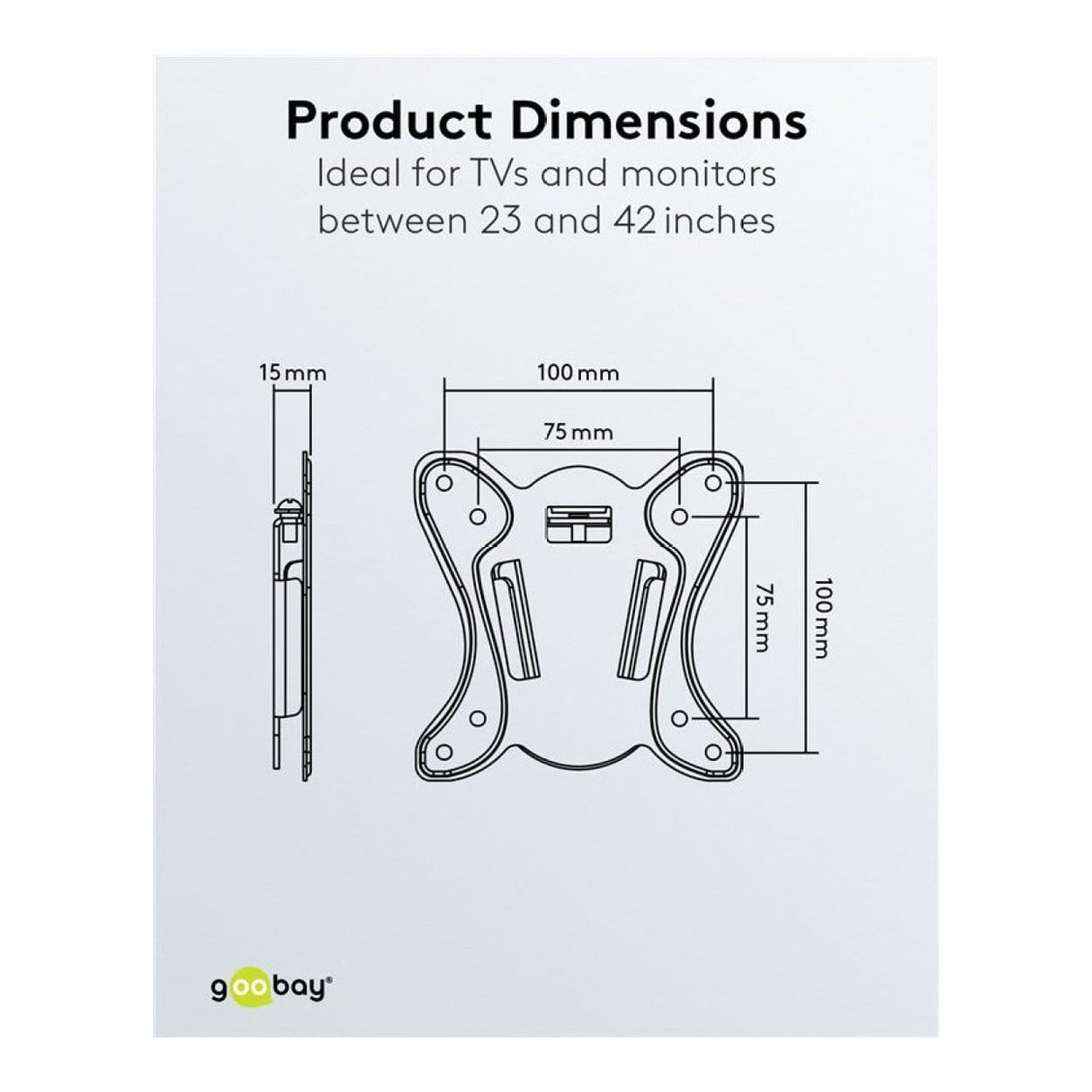 Goobay 23-inch to 42-inch Basic Fixed TV Wall Mount 58523