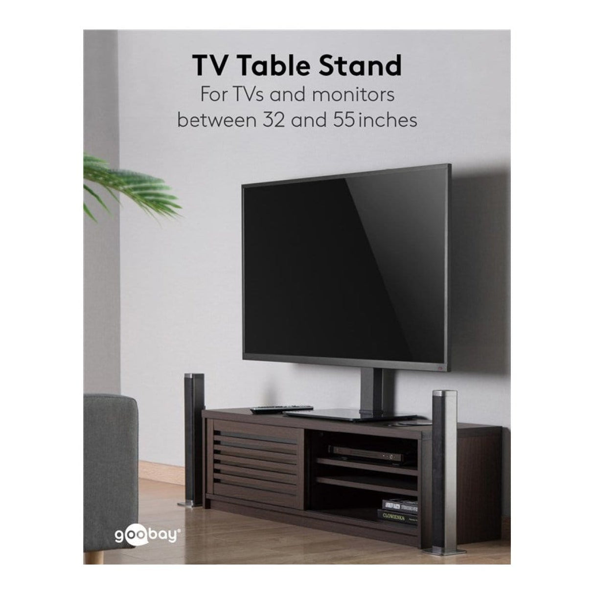 Goobay 32-inch to 55-inch Basic Fixed Tabletop TV and Monitor Stand 58524