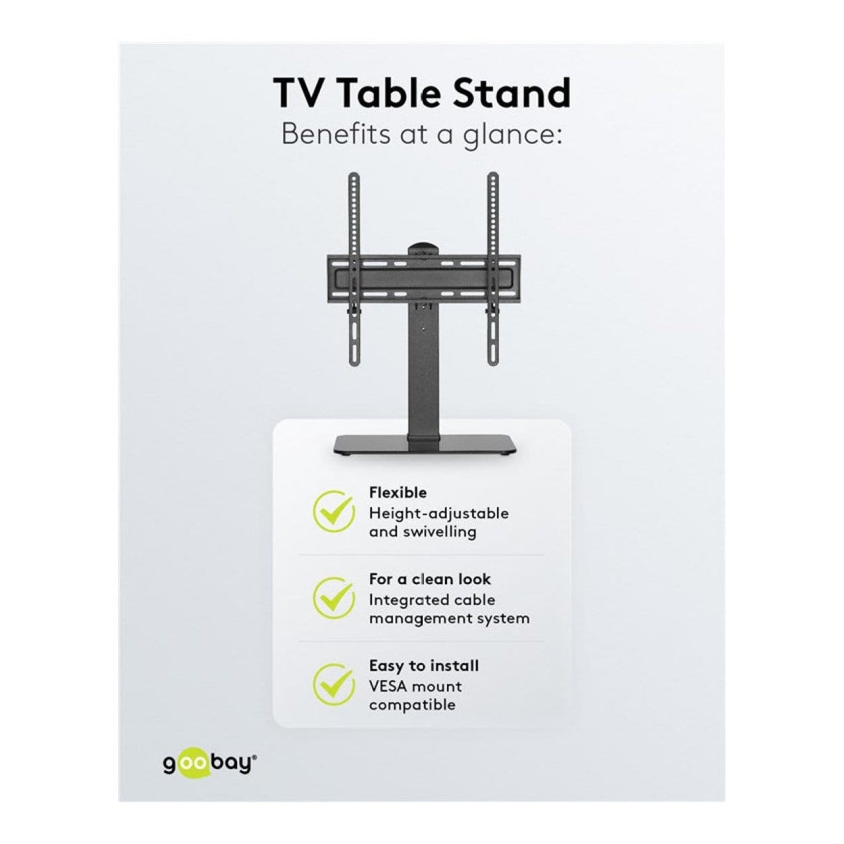 Goobay 32-inch to 55-inch Basic Fixed Tabletop TV and Monitor Stand 58524
