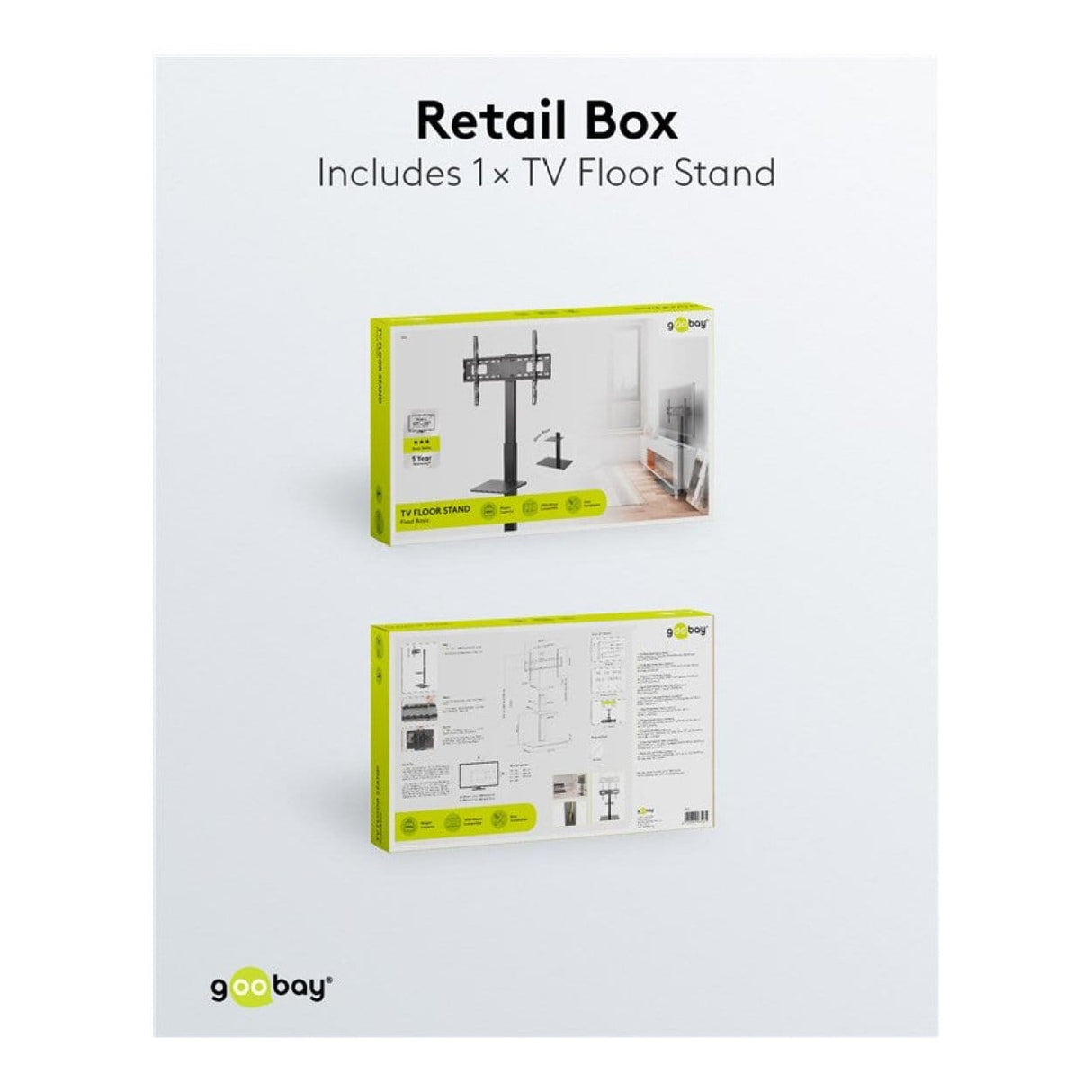 Goobay 37-inch to 70-inch Basic TV and Monitor Floor Stand 58526