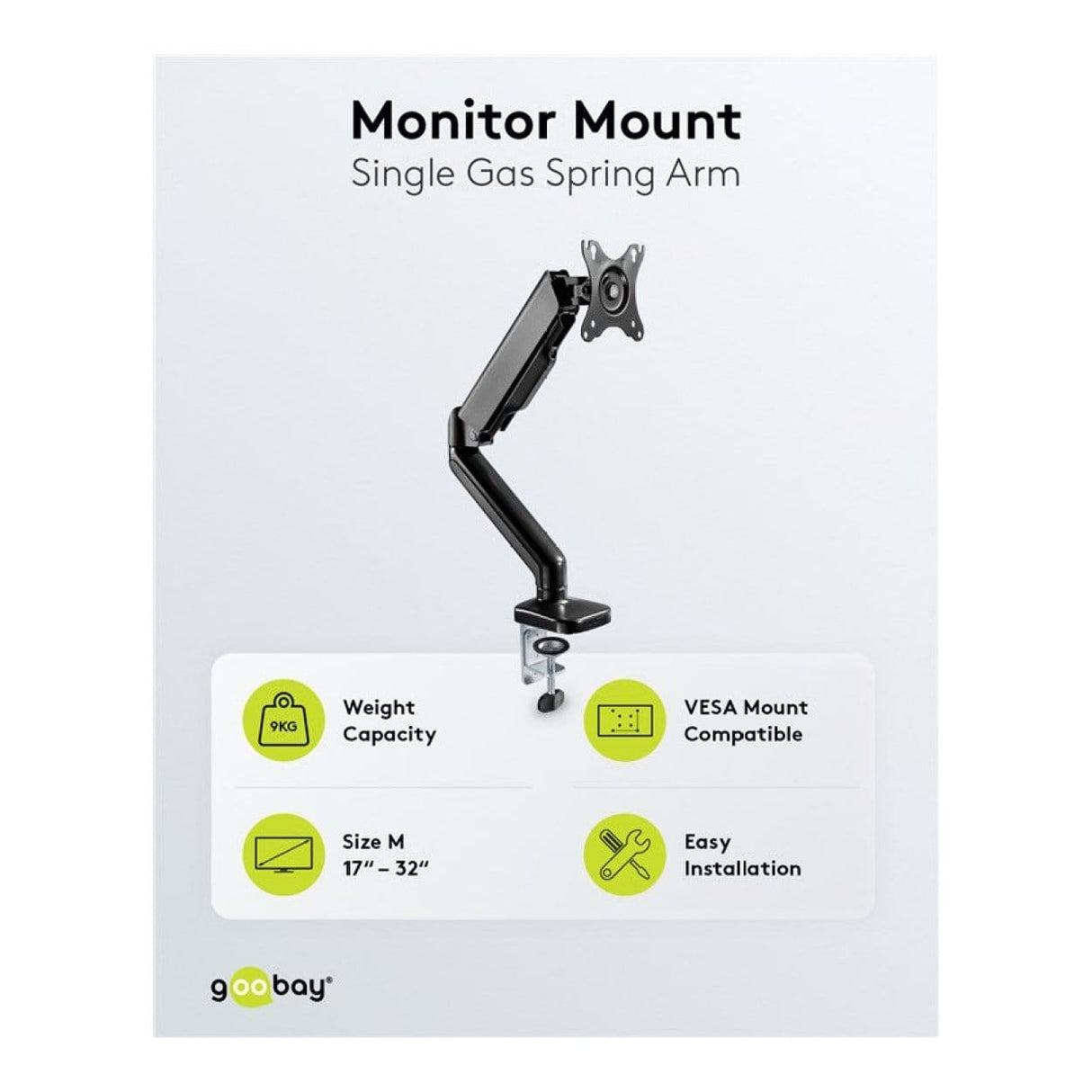 Goobay 17-inch to 32-inch Monitor Mount with Gas Spring 58530