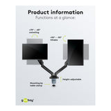 Goobay 17-inch to 32-inch Double Monitor Mount with Gas Spring 58531
