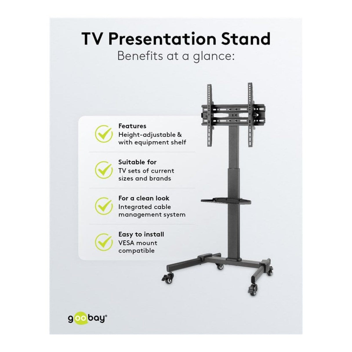 Goobay 37-inch to 70-inch Basic TV or Monitor Presentation Stand 59507