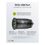 Goobay 27W Dual-USB Fast USB-C PD Car Charger 59521