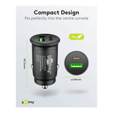 Goobay 27W Dual-USB Fast USB-C PD Car Charger 59521