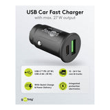Goobay 27W Dual-USB Fast USB-C PD Car Charger 59521