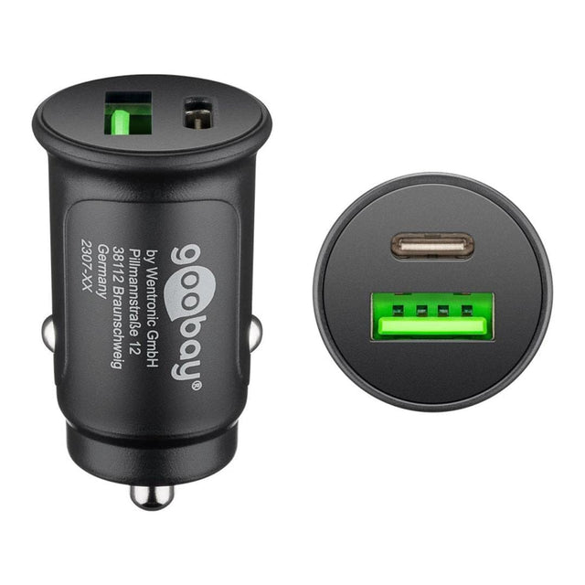 Goobay 27W Dual-USB Fast USB-C PD Car Charger 59521