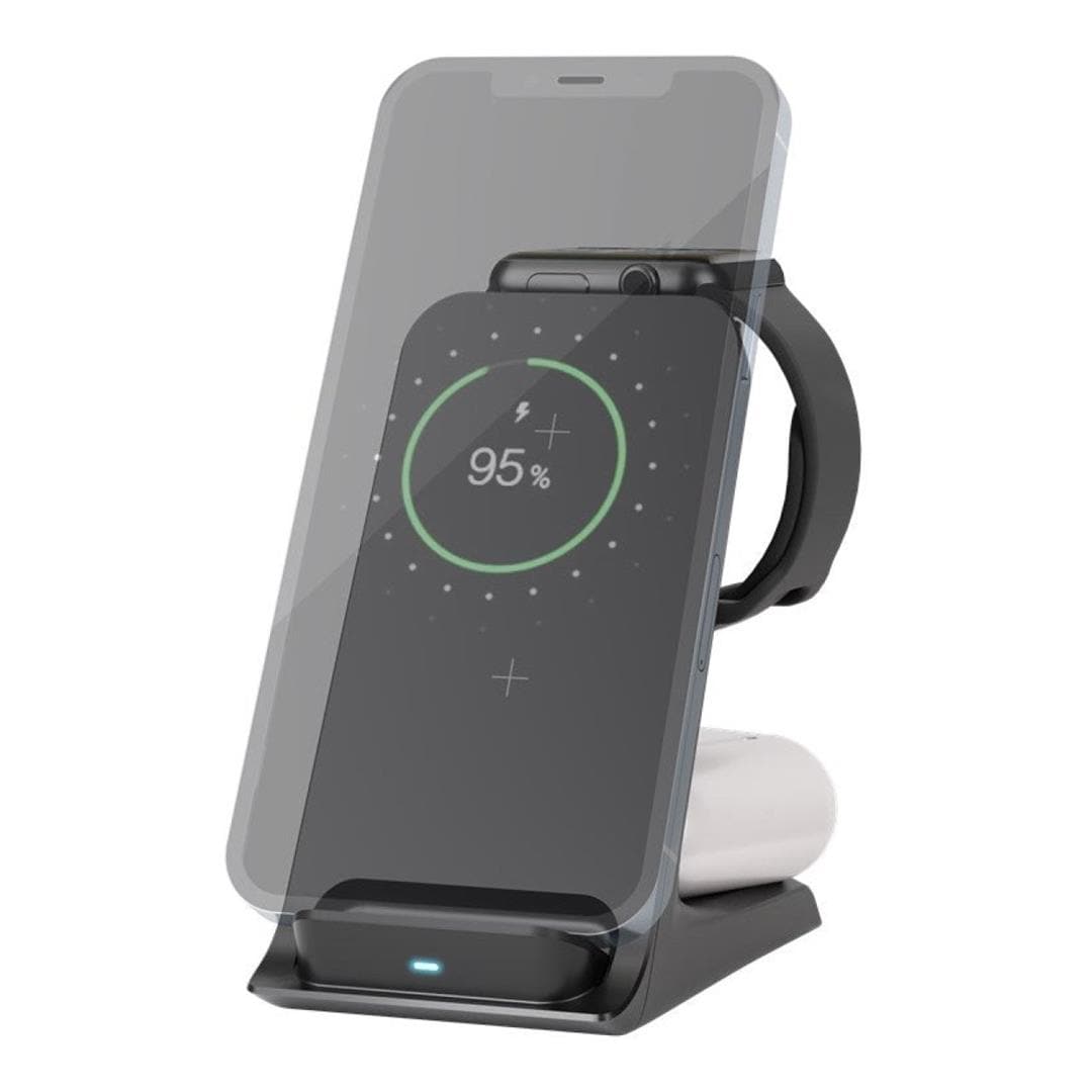 Goobay 3-in-1 Wireless Qi Charger Black 60217
