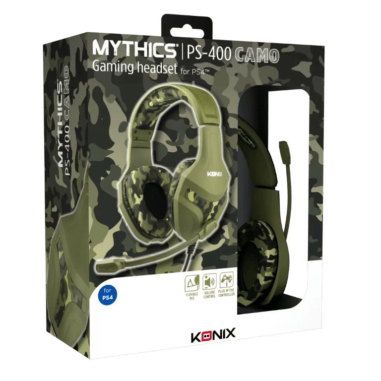 Konix PS-400 PS4 Wired Camo Gaming Headsets 61881105782
