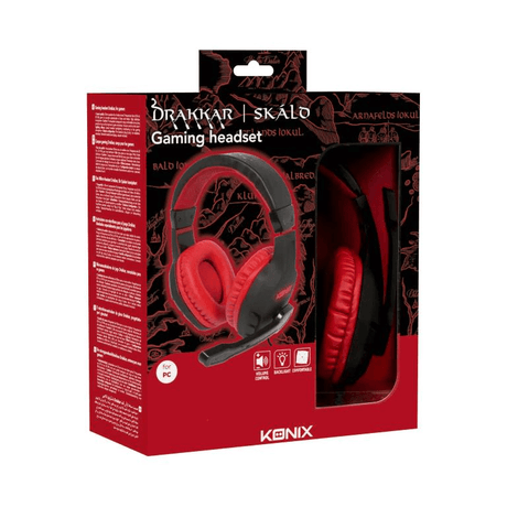 Konix Drakkar Skald Wired Headsets Red 61881187304