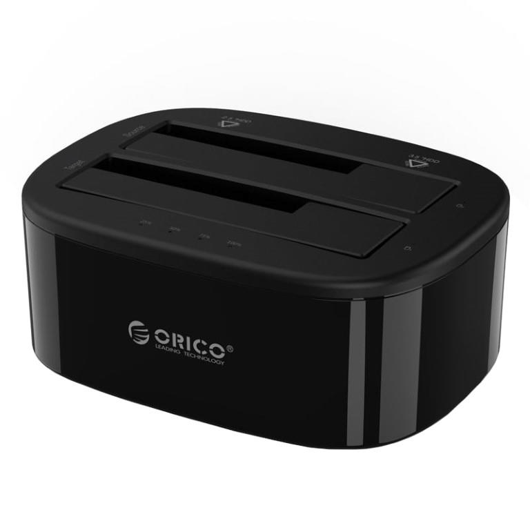 Orico 2-Bay 3.5-inch Storage Drive Standalone Clone Dock Black 6228US3-C-EU-BK-BP