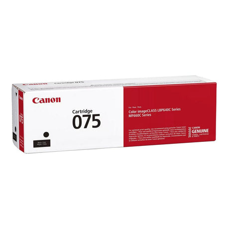 Canon 075 Black Toner Cartridge 1300 Pages Original 6365C002 Single-pack
