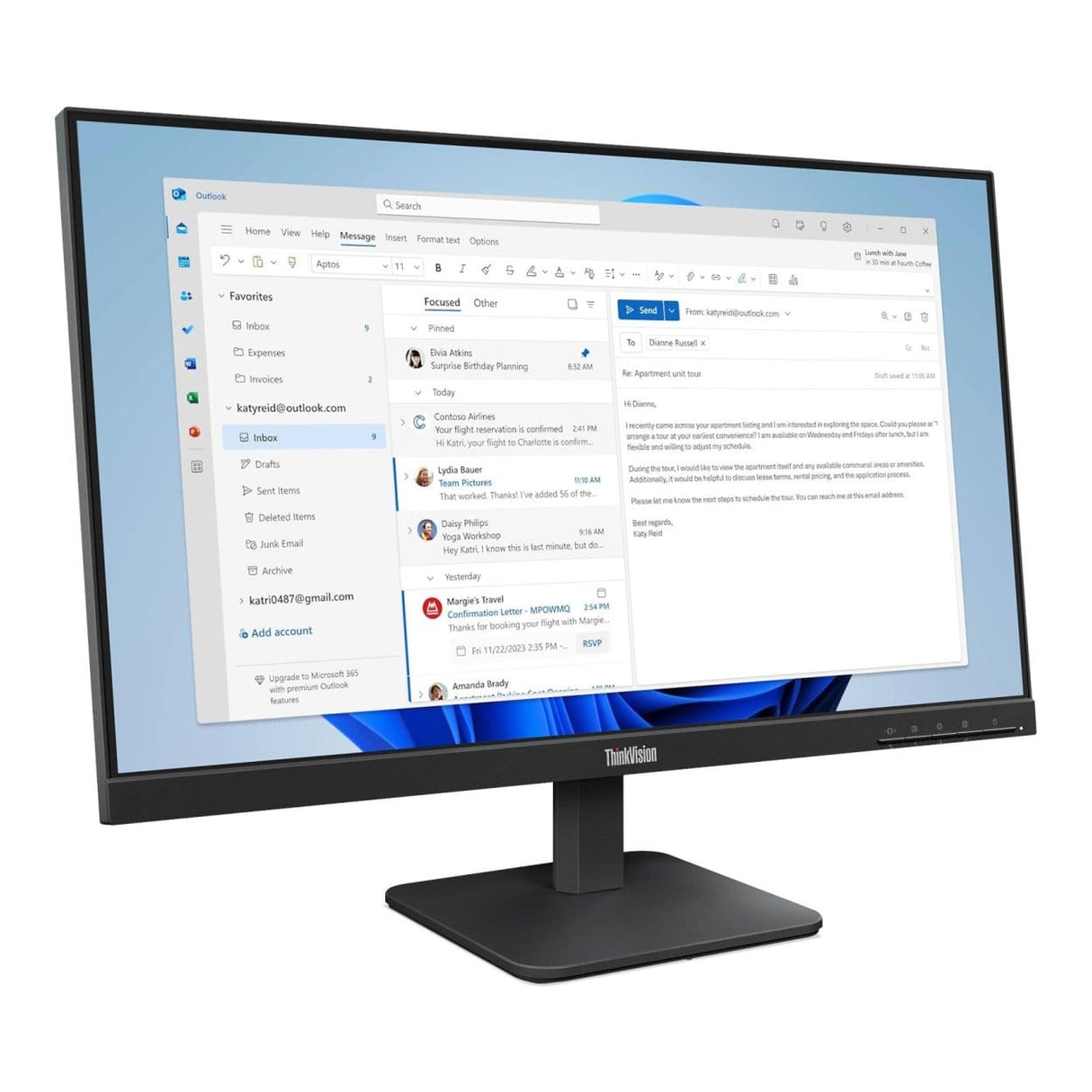 Lenovo ThinkVision S24-4e 23.8-inch 1920 x 1080p FHD 16:9 100Hz 4ms LED IPS Monitor 64B5KAT1SA
