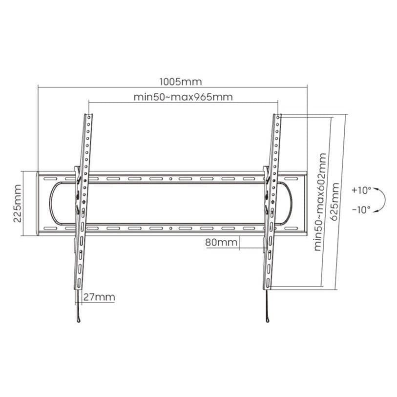 Equip 60 to 120-inch Heavy-Duty Tilt TV Wall Mount Bracket 650339