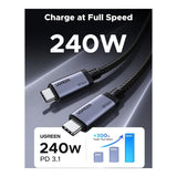 Ugreen 240W USB-4 Gen4 USB-C to USB-C Cable Black 65383