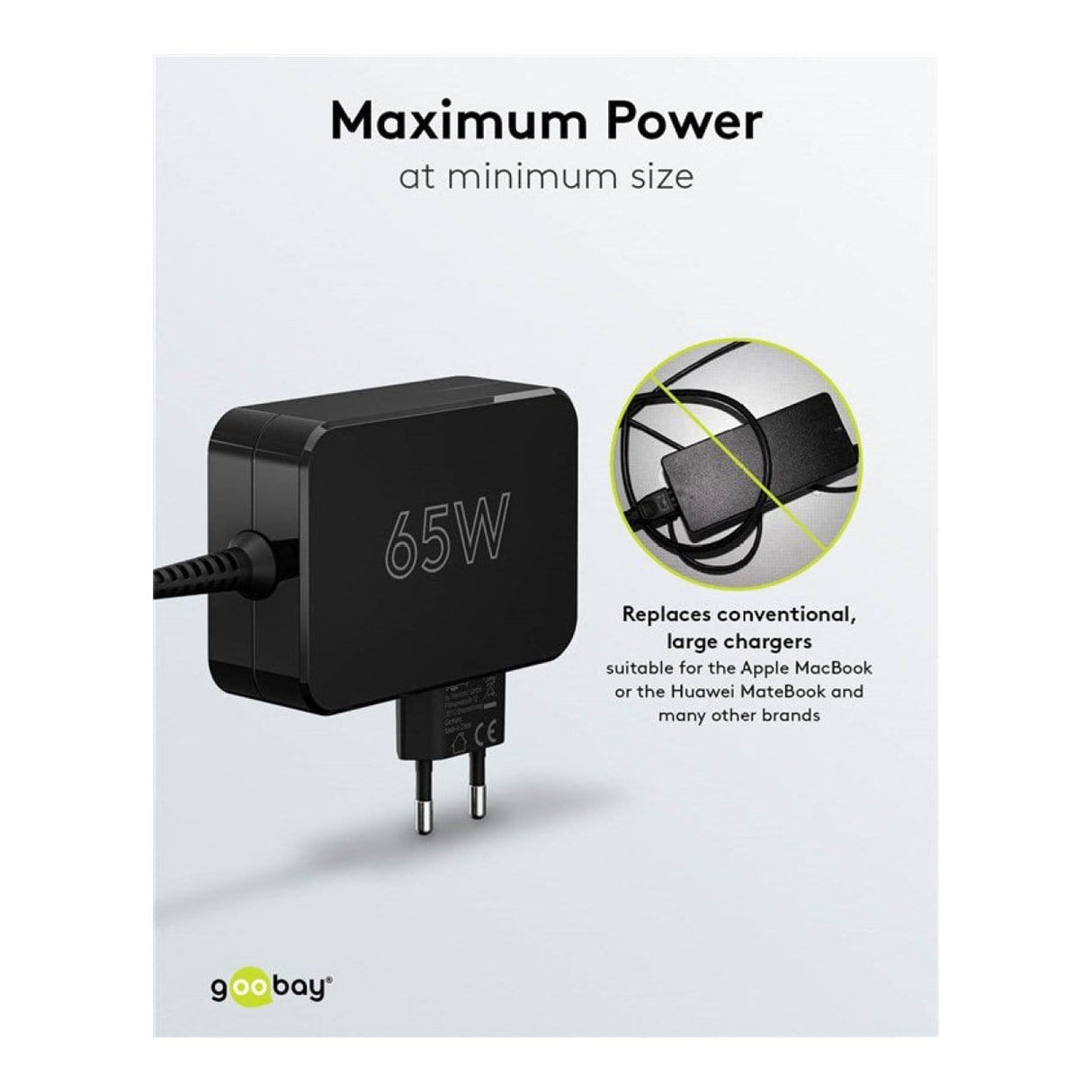 Goobay USB-C 65W Universal Notebook Charger Black 65419