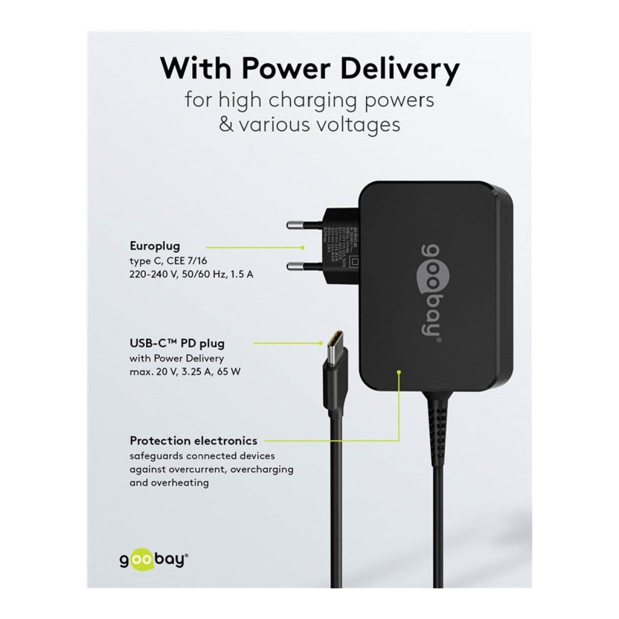Goobay USB-C 65W Universal Notebook Charger Black 65419