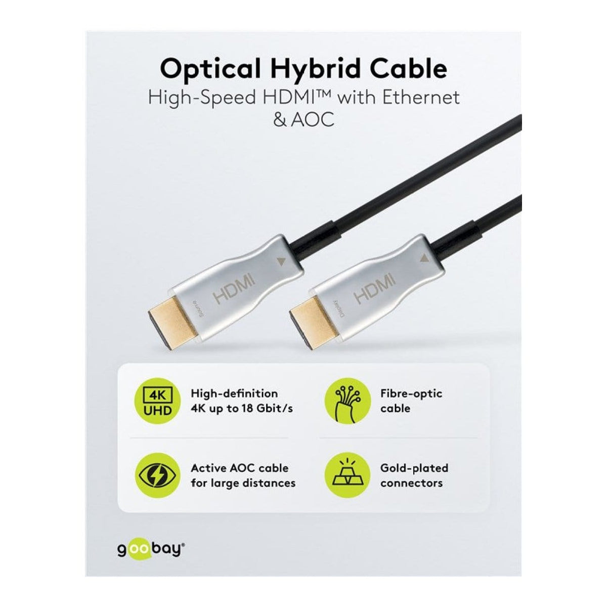 DeLOCK Goobay 10m Optical Hybrid HDMI Cable with Ethernet 65566