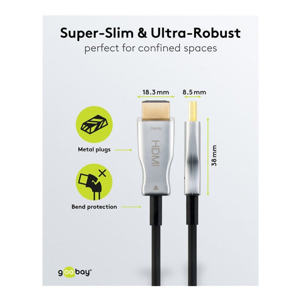 Goobay 30m 4K 60Hz Optical Hybrid HDMI Cable with Ethernet 65568