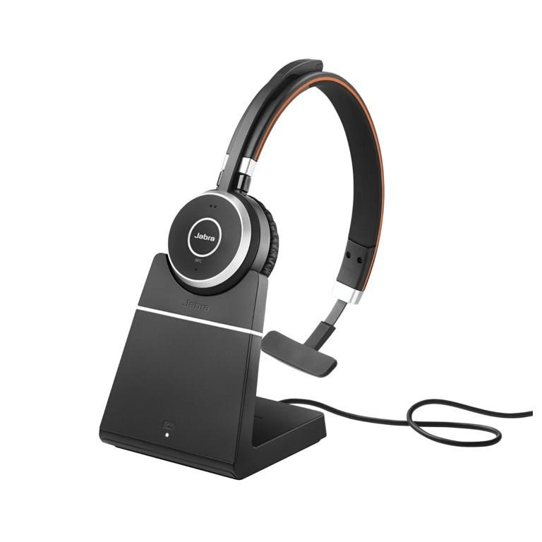 Jabra Evolve 65 SE UC Mono Wireless Headset with Link390a and Stand 6593-833-499