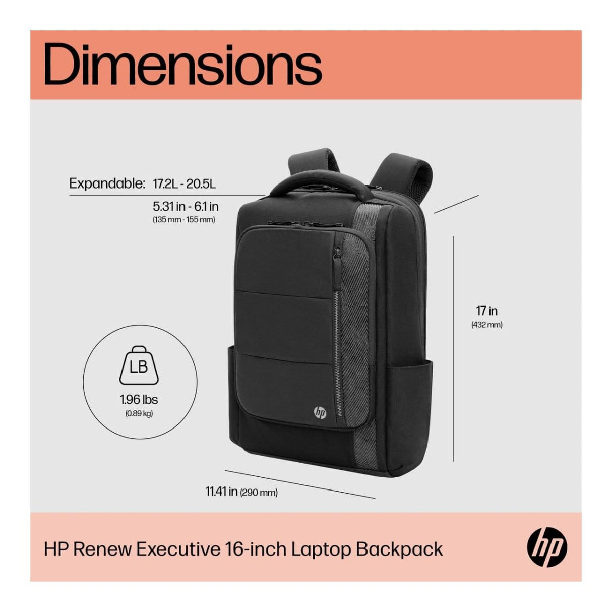 HP Renew Executive 16-inch Notebook Backpack 6B8Y1UT