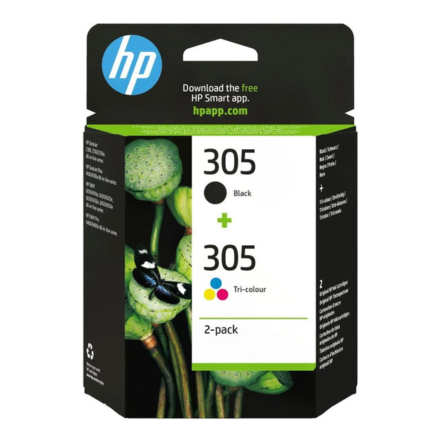 HP 305 Tri-Colour and Black Printer Ink Cartridges Original 6ZD17AE Multi-pack