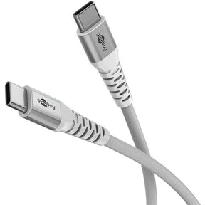 Goobay 1m USB-C Supersoft Textile Cable with Metal Plugs White 70193