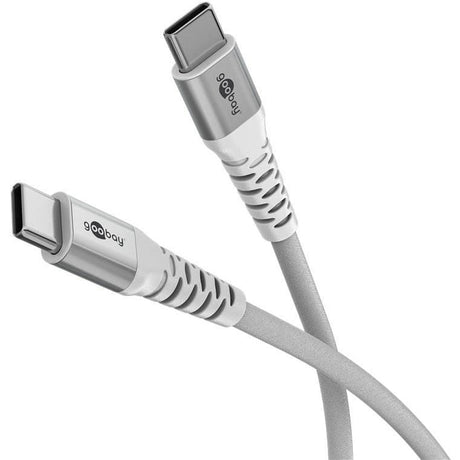 Goobay 1m USB-C Supersoft Textile Cable with Metal Plugs White 70193