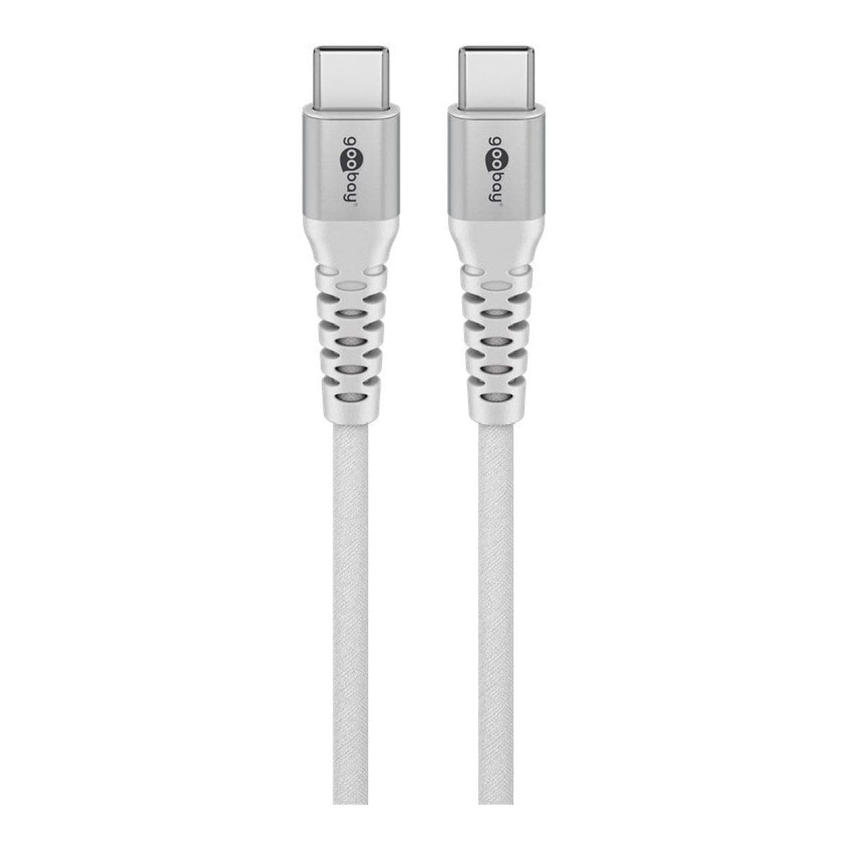 Goobay 1m USB-C Supersoft Textile Cable with Metal Plugs White 70193