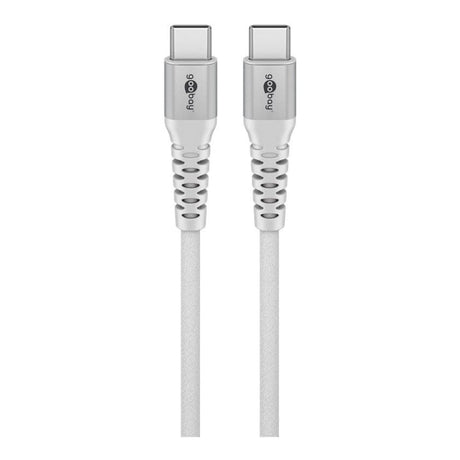 Goobay 1m USB-C Supersoft Textile Cable with Metal Plugs White 70193