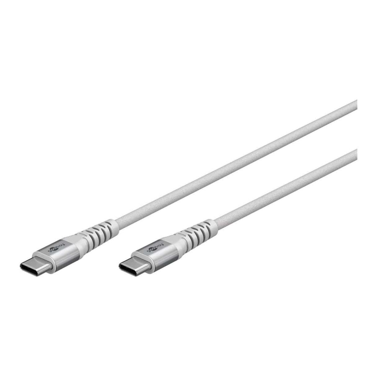 Goobay 1m USB-C Supersoft Textile Cable with Metal Plugs White 70193