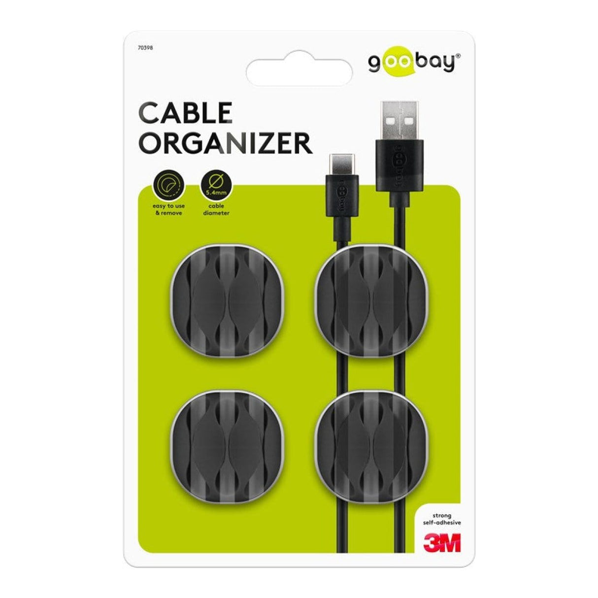 Goobay Cable Management 3-slot 4-piece Set Black 70398