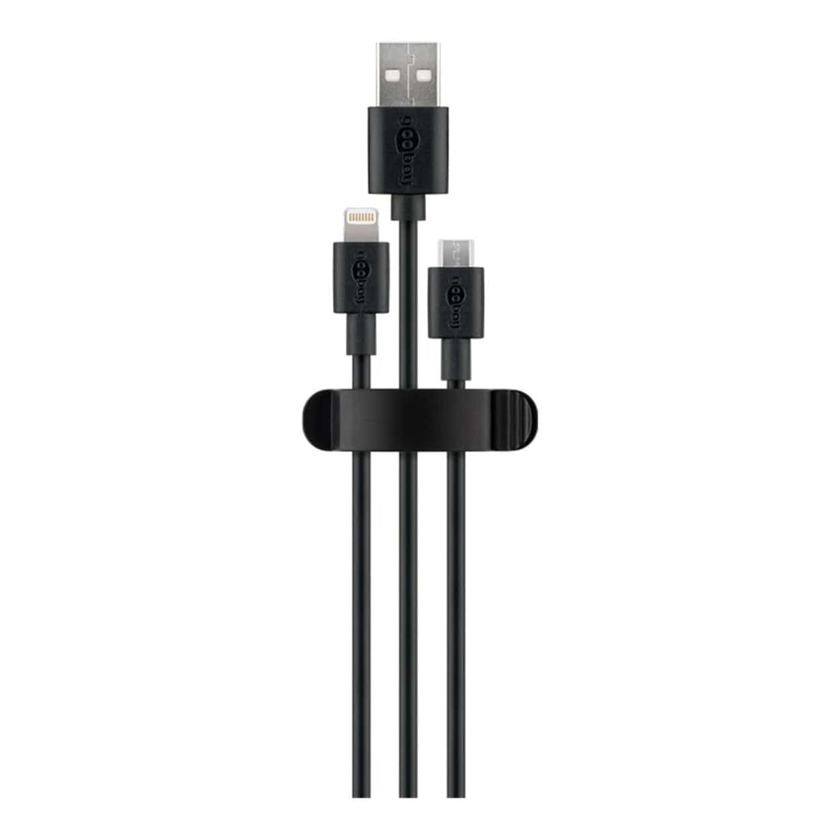 Goobay 70685 3-slot Cable Management Clip Set Black 3-pack