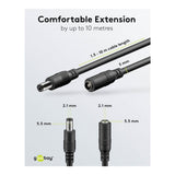 Goobay 5.5x2.1mm DC Extension Cable Black 71399
