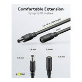 Goobay DC Extension Cable 5.5 x 2.5mm Black 71401