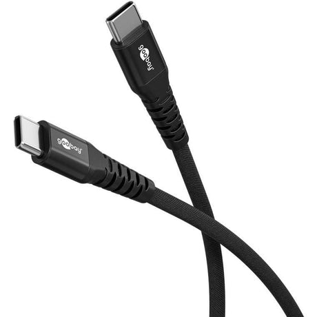 Goobay 1m USB-C Supersoft Textile Cable with Metal Plugs Black 73953