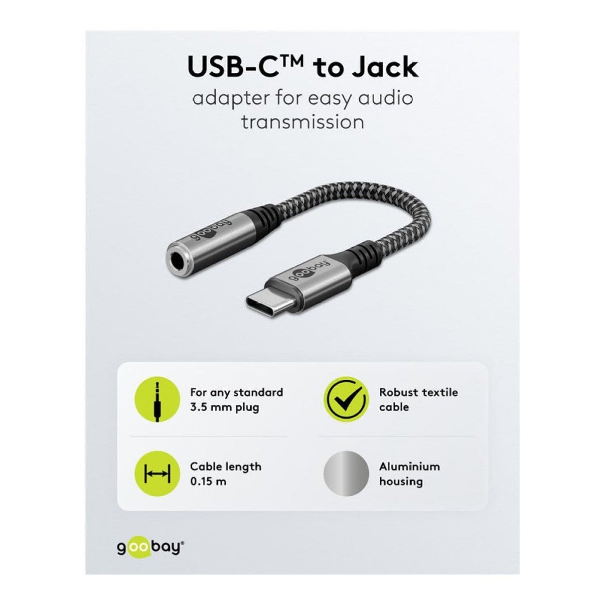 Goobay USB-C to Audio Jack 3.5mm Cable 74056
