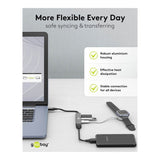 Goobay Slim 4-Port USB Hub Grey 74456