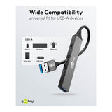 Goobay Slim 4-Port USB Hub Grey 74456
