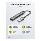 Goobay Slim 4-Port USB Hub Grey 74456